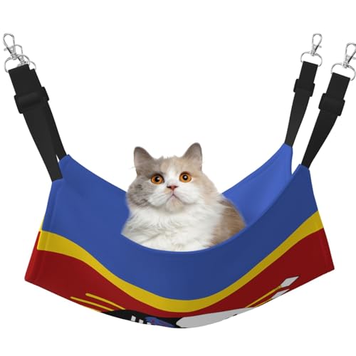 XZDAL Samtig weiche Swasiland Flagge Hängematte M für Haustier Katzen, Verstellbar mit Metallhaken, Doppelseitig für ultimativen Komfort XZDAL Samtig weiche Swasiland Flagge Hängematte M für Haustier Katzen, Verstellbar mit Metallhaken, Doppelseitig für ultimativen Komfort von XZDAL