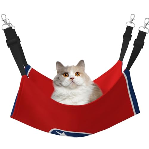 XZDAL Samtig weiche Tennessee State Flag Hängematte M für Haustier Katzen, Verstellbar mit Metallhaken, Doppelseitig für ultimativen Komfort von XZDAL