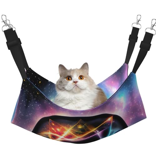 XZDAL Samtig weiche Wunderbare Universum Hängematte L für Haustier Katzen, Verstellbar mit Metallhaken, Doppelseitig für ultimativen Komfort XZDAL Samtig weiche Wunderbare Universum Hängematte L für Haustier Katzen, Verstellbar mit Metallhaken, Doppelseitig für ultimativen Komfort von XZDAL