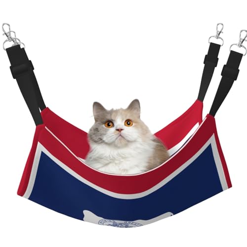 XZDAL Samtig weiche Wyoming State Flag Hängematte L für Haustier Katzen, Verstellbar mit Metallhaken, Doppelseitig für ultimativen Komfort XZDAL Samtig weiche Wyoming State Flag Hängematte L für Haustier Katzen, Verstellbar mit Metallhaken, Doppelseitig für ultimativen Komfort von XZDAL