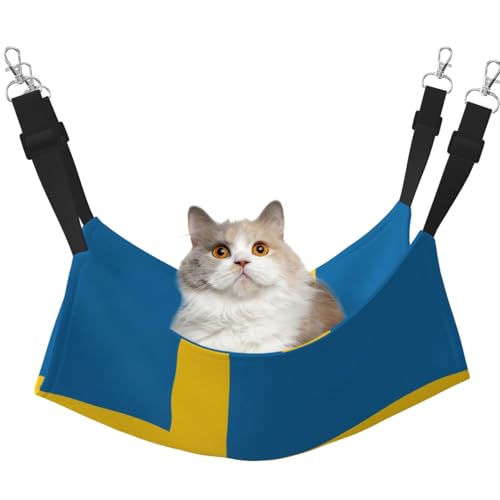 XZDAL Samtig weiche schwedische Flagge Hängematte M für Haustier Katzen, verstellbar mit Metallhaken, doppelseitig für ultimativen Komfort XZDAL Samtig weiche schwedische Flagge Hängematte M für Haustier Katzen, verstellbar mit Metallhaken, doppelseitig für ultimativen Komfort von XZDAL