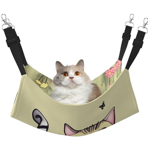 XZDAL Samtweiche Katzen- und Schmetterlingshängematte M für Haustierkatzen, verstellbar mit Metallhaken, doppelseitig für ultimativen Komfort von XZDAL