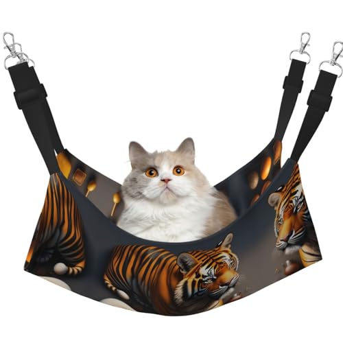 XZDAL Samtweiche Tiger Hängematte L für Haustier Katzen, Verstellbar mit Metallhaken, Doppelseitig für ultimativen Komfort XZDAL Samtweiche Tiger Hängematte L für Haustier Katzen, Verstellbar mit Metallhaken, Doppelseitig für ultimativen Komfort von XZDAL