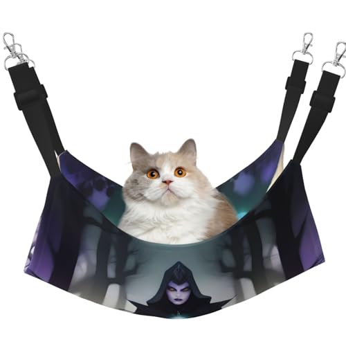 XZDAL Velvety Soft WraithsAndWitches Hängematte L für Haustierkatzen, verstellbar mit Metallhaken, doppelseitig für ultimativen Komfort von XZDAL