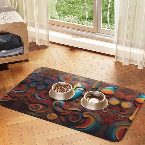 a Artistic Wonder Pet saugfähige Futtermatte aus Leder, rutschfest, 30 x 45 cm, schnell trocknend, wasserdicht, waschbar, Napfunterlage a Artistic Wonder Pet saugfähige Futtermatte aus Leder, rutschfest, 30 x 45 cm, schnell trocknend, wasserdicht, waschbar, Napfunterlage von XZDAL