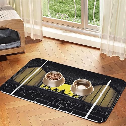 a Concert Night Pet saugfähige Leder-Futtermatte 30 x 45 cm, schnell trocknend, wasserdicht, waschbar, Napfunterlage a Concert Night Pet saugfähige Leder-Futtermatte 30 x 45 cm, schnell trocknend, wasserdicht, waschbar, Napfunterlage von XZDAL