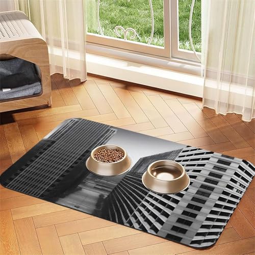 aUrban Horizon Haustier-Futtermatte, saugfähig, Leder, rutschfest, 40 x 60 cm, schnell trocknend, wasserdicht, waschbar, Napfunterlage aUrban Horizon Haustier-Futtermatte, saugfähig, Leder, rutschfest, 40 x 60 cm, schnell trocknend, wasserdicht, waschbar, Napfunterlage von XZDAL