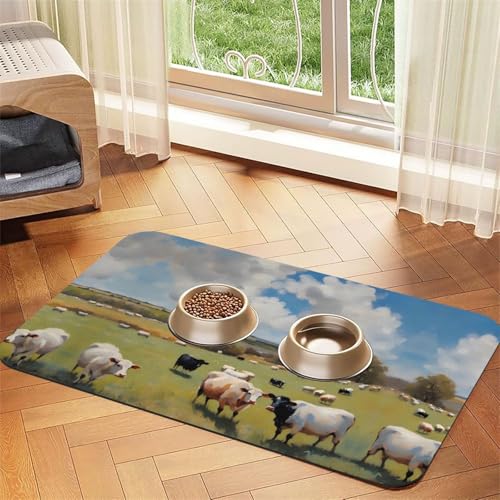 huge farm Haustier-Futtermatte, saugfähig, Leder, rutschfest, 40 x 60 cm, schnell trocknend, wasserdicht, waschbar, Napfunterlage huge farm Haustier-Futtermatte, saugfähig, Leder, rutschfest, 40 x 60 cm, schnell trocknend, wasserdicht, waschbar, Napfunterlage von XZDAL