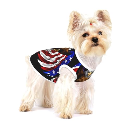 Baumwoll-Shirt, USA-Flagge, Patriotischer Adler, Größe L, atmungsaktiv, weich, bequem und stilvoll für den täglichen Gebrauch von XZDLYY