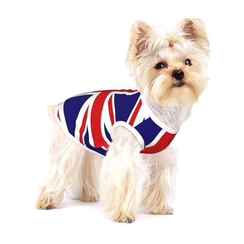 Baumwollhemden für kleine Haustiere mit UK-Flagge, Größe S, atmungsaktiv, weich, bequem und stilvoll für den täglichen Gebrauch von XZDLYY