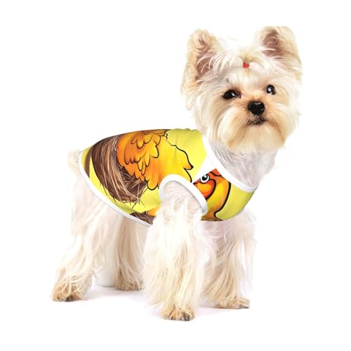 Bird's Nest Golden Chicken Hunde-Shirt, Baumwolle, Größe M, atmungsaktiv, weich, bequem und stilvoll für den täglichen Gebrauch Bird's Nest Golden Chicken Hunde-Shirt, Baumwolle, Größe M, atmungsaktiv, weich, bequem und stilvoll für den täglichen Gebrauch von XZDLYY