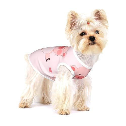 Cartoon Flying Pig Baumwoll-Shirt, Größe L, atmungsaktiv, weich, bequem und stilvoll für den täglichen Gebrauch von XZDLYY