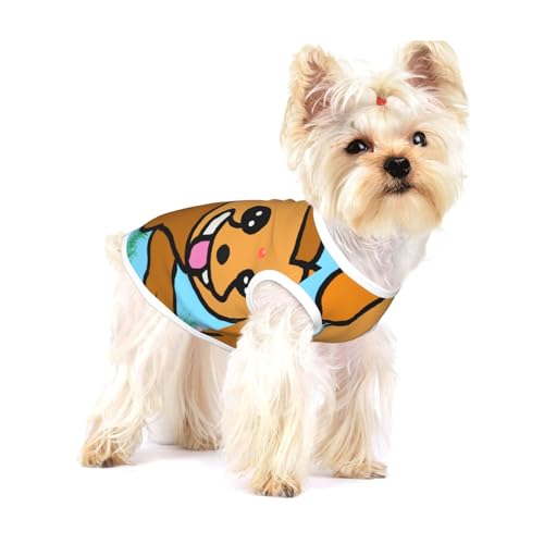 Lauf-Cartoon-Hunde-Shirt, Baumwolle, Größe M, atmungsaktiv, weich, bequem und stilvoll für den täglichen Gebrauch von XZDLYY