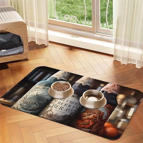 3 Bierflaschen, saugfähiges Leder-Tischset, 30 x 45 cm, schönes Design, Katzen- und Hundenapfmatte, tragbare Aufbewahrung 3 Bierflaschen, saugfähiges Leder-Tischset, 30 x 45 cm, schönes Design, Katzen- und Hundenapfmatte, tragbare Aufbewahrung von XZDZWK