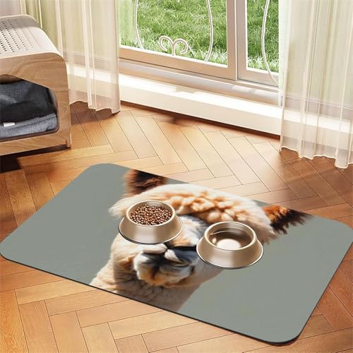 Alpaka-Avatar-Haustier-Platzset, saugfähig, Leder, 30 x 45 cm, schönes Design, Katzen- und Hundenapfmatte, tragbare Aufbewahrung Alpaka-Avatar-Haustier-Platzset, saugfähig, Leder, 30 x 45 cm, schönes Design, Katzen- und Hundenapfmatte, tragbare Aufbewahrung von XZDZWK