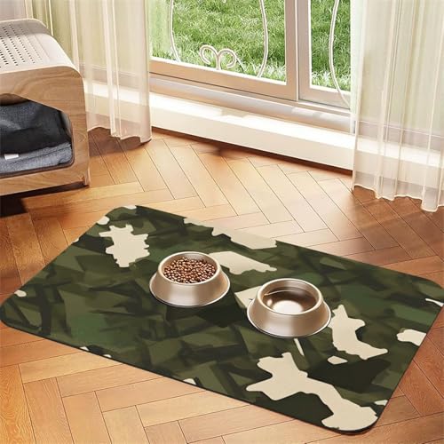 Armee-Camouflage-Haustier-Platzset, saugfähig, Leder, 30 x 45 cm, schönes Design, Katzen- und Hundenapfmatte, tragbare Aufbewahrung Armee-Camouflage-Haustier-Platzset, saugfähig, Leder, 30 x 45 cm, schönes Design, Katzen- und Hundenapfmatte, tragbare Aufbewahrung von XZDZWK