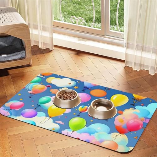 Bunte Luftballons, saugfähiges Leder-Tischset, 30 x 45 cm, schönes Design, Katzen- und Hundenapfmatte, tragbare Aufbewahrung Bunte Luftballons, saugfähiges Leder-Tischset, 30 x 45 cm, schönes Design, Katzen- und Hundenapfmatte, tragbare Aufbewahrung von XZDZWK