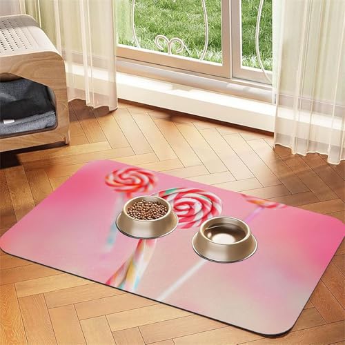 Buntes Lutscher-Haustier-Platzset, saugfähig, Leder, 30 x 45 cm, schönes Design, Katzen- und Hundenapfmatte, tragbare Aufbewahrung Buntes Lutscher-Haustier-Platzset, saugfähig, Leder, 30 x 45 cm, schönes Design, Katzen- und Hundenapfmatte, tragbare Aufbewahrung von XZDZWK