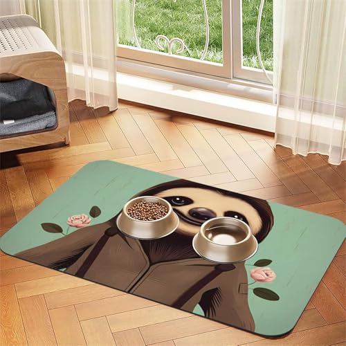 Cartoon Faultier Haustier saugfähiges Leder Tischset 40 x 60 cm schönes Design Katze und Hund Napfunterlage Tragbare Aufbewahrung Cartoon Faultier Haustier saugfähiges Leder Tischset 40 x 60 cm schönes Design Katze und Hund Napfunterlage Tragbare Aufbewahrung von XZDZWK