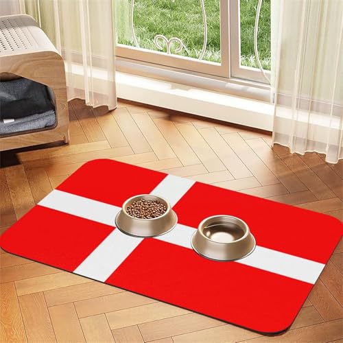 Dänemark-Flagge, saugfähiges Leder-Tischset, 30 x 45 cm, schönes Design, Katzen- und Hundenapfmatte, tragbare Aufbewahrung Dänemark-Flagge, saugfähiges Leder-Tischset, 30 x 45 cm, schönes Design, Katzen- und Hundenapfmatte, tragbare Aufbewahrung von XZDZWK