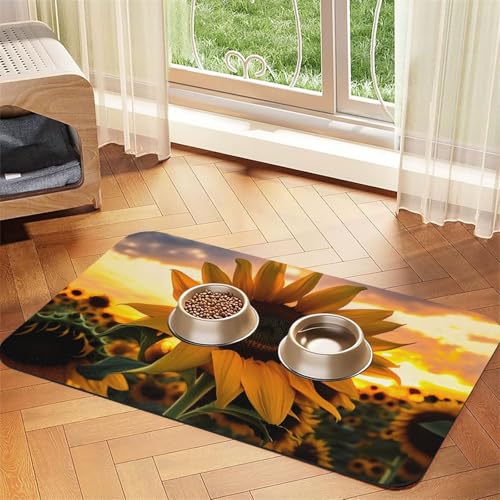 Farm Sunflower Pet Absorbent Leather Placemat 40x60cm Beautiful Design Cat and Dog Bowl Mat Portable Storage Farm Sunflower Pet Absorbent Leather Placemat 40x60cm Beautiful Design Cat and Dog Bowl Mat Portable Storage von XZDZWK