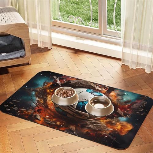 Firecracker Soccer Haustier-Tischset, saugfähig, Leder, 30 x 45 cm, schönes Design, Katzen- und Hundenapfmatte, tragbare Aufbewahrung Firecracker Soccer Haustier-Tischset, saugfähig, Leder, 30 x 45 cm, schönes Design, Katzen- und Hundenapfmatte, tragbare Aufbewahrung von XZDZWK