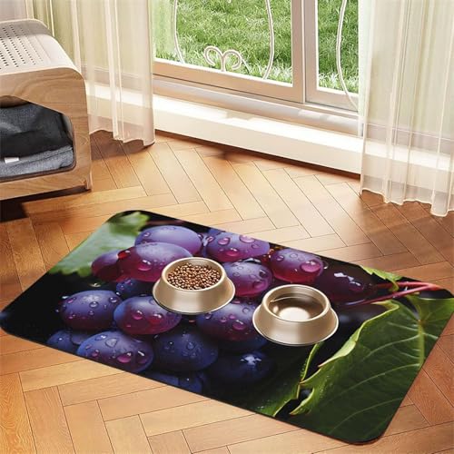 Fresh Grapes Haustier-Tischset, saugfähig, Leder, 30 x 45 cm, schönes Design, Katzen- und Hundenapfmatte, tragbare Aufbewahrung Fresh Grapes Haustier-Tischset, saugfähig, Leder, 30 x 45 cm, schönes Design, Katzen- und Hundenapfmatte, tragbare Aufbewahrung von XZDZWK