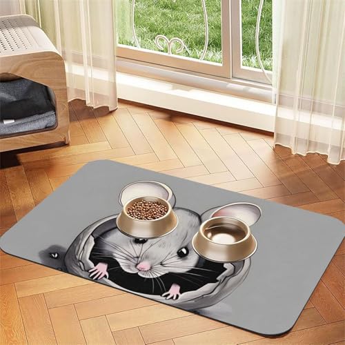 Graues Ratten-Haustier-Tischset, saugfähig, Leder, 40 x 60 cm, schönes Design, Katzen- und Hundenapfmatte, tragbare Aufbewahrung Graues Ratten-Haustier-Tischset, saugfähig, Leder, 40 x 60 cm, schönes Design, Katzen- und Hundenapfmatte, tragbare Aufbewahrung von XZDZWK