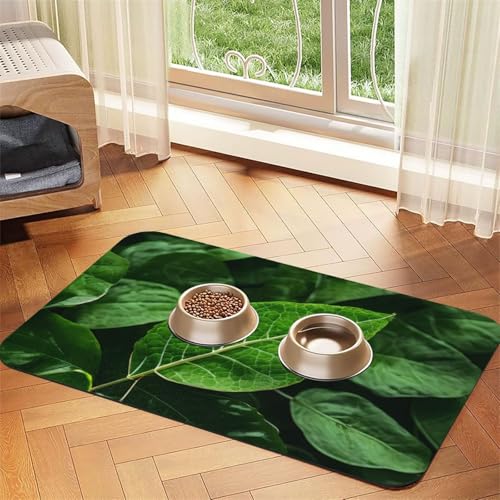 Green Leaf Nature Haustier-Tischset, saugfähig, Leder, 40 x 60 cm, schönes Design, Katzen- und Hundenapfmatte, tragbare Aufbewahrung Green Leaf Nature Haustier-Tischset, saugfähig, Leder, 40 x 60 cm, schönes Design, Katzen- und Hundenapfmatte, tragbare Aufbewahrung von XZDZWK