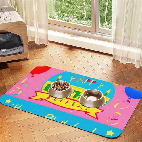 Happy Birthday Balloon Pet Absorbent Leather Placemat 30x45cm Beautiful Design Cat and Dog Bowl Mat Portable Storage Happy Birthday Balloon Pet Absorbent Leather Placemat 30x45cm Beautiful Design Cat and Dog Bowl Mat Portable Storage von XZDZWK