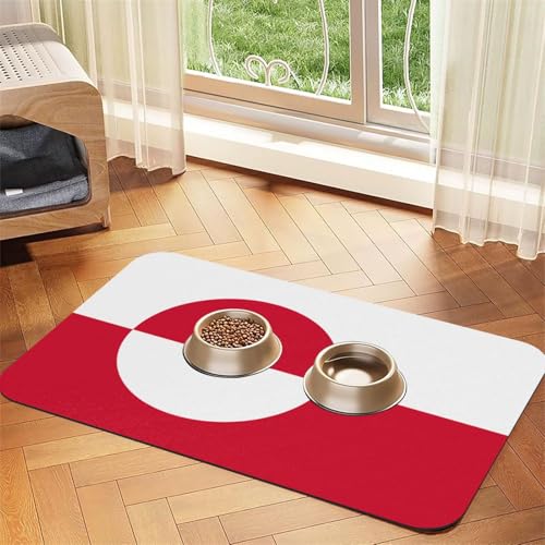 Haustier-Tischset mit Grönland-Flagge, saugfähig, Leder, 40 x 60 cm, schönes Design, für Katzen- und Hundenapf-Matte, tragbare Aufbewahrung Haustier-Tischset mit Grönland-Flagge, saugfähig, Leder, 40 x 60 cm, schönes Design, für Katzen- und Hundenapf-Matte, tragbare Aufbewahrung von XZDZWK