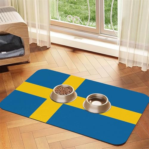 Haustier-Tischset mit schwedischer Flagge, saugfähig, Leder, 30 x 45 cm, schönes Design, für Katzen und Hunde, tragbare Aufbewahrung Haustier-Tischset mit schwedischer Flagge, saugfähig, Leder, 30 x 45 cm, schönes Design, für Katzen und Hunde, tragbare Aufbewahrung von XZDZWK