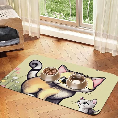 Katzen- und Schmetterlings-Haustier-Tischset, saugfähig, Leder, 30 x 45 cm, schönes Design, Katzen- und Hundenapfmatte, tragbare Aufbewahrung Katzen- und Schmetterlings-Haustier-Tischset, saugfähig, Leder, 30 x 45 cm, schönes Design, Katzen- und Hundenapfmatte, tragbare Aufbewahrung von XZDZWK