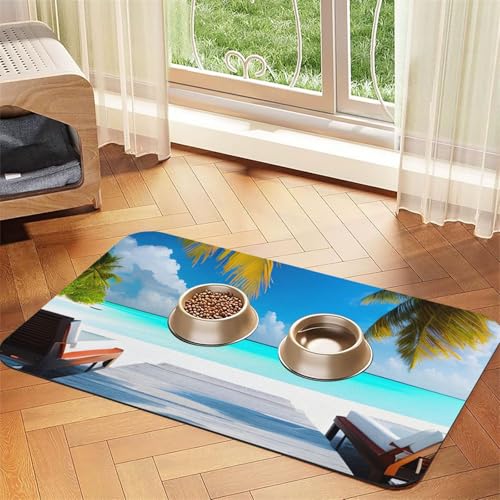 Maldives Holidays Haustier-Tischset, saugfähig, Leder, 40 x 60 cm, schönes Design, Katzen- und Hundenapfmatte, tragbare Aufbewahrung Maldives Holidays Haustier-Tischset, saugfähig, Leder, 40 x 60 cm, schönes Design, Katzen- und Hundenapfmatte, tragbare Aufbewahrung von XZDZWK
