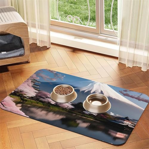 Mt. Fuji im frühen Frühjahr, saugfähiges Leder-Tischset, 30 x 45 cm, schönes Design, Katzen- und Hundenapfmatte, tragbare Aufbewahrung Mt. Fuji im frühen Frühjahr, saugfähiges Leder-Tischset, 30 x 45 cm, schönes Design, Katzen- und Hundenapfmatte, tragbare Aufbewahrung von XZDZWK