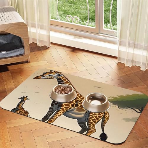 Mutter- und Kind-Giraffen-Haustier-Tischset, saugfähig, Leder, 30 x 45 cm, schönes Design, Katzen- und Hundenapfmatte, tragbare Aufbewahrung Mutter- und Kind-Giraffen-Haustier-Tischset, saugfähig, Leder, 30 x 45 cm, schönes Design, Katzen- und Hundenapfmatte, tragbare Aufbewahrung von XZDZWK