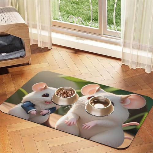 Mutter- und Kind-Ratten-Haustier-Tischset, saugfähig, Leder, 30 x 45 cm, schönes Design, Katzen- und Hundenapfmatte, tragbare Aufbewahrung Mutter- und Kind-Ratten-Haustier-Tischset, saugfähig, Leder, 30 x 45 cm, schönes Design, Katzen- und Hundenapfmatte, tragbare Aufbewahrung von XZDZWK