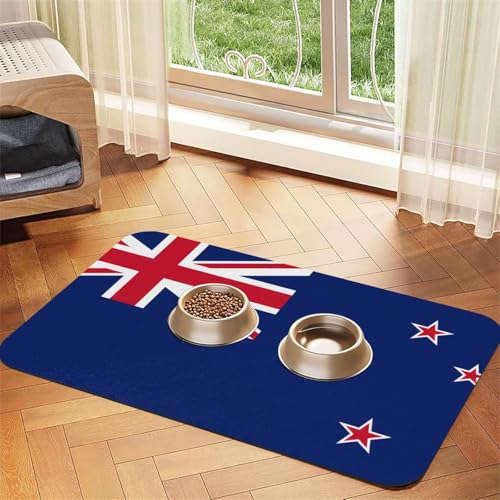Napfunterlage für Haustiere mit neuseeländischer Flagge, saugfähig, Leder, 40 x 60 cm, schönes Design, für Katzen und Hunde, tragbare Aufbewahrung Napfunterlage für Haustiere mit neuseeländischer Flagge, saugfähig, Leder, 40 x 60 cm, schönes Design, für Katzen und Hunde, tragbare Aufbewahrung von XZDZWK