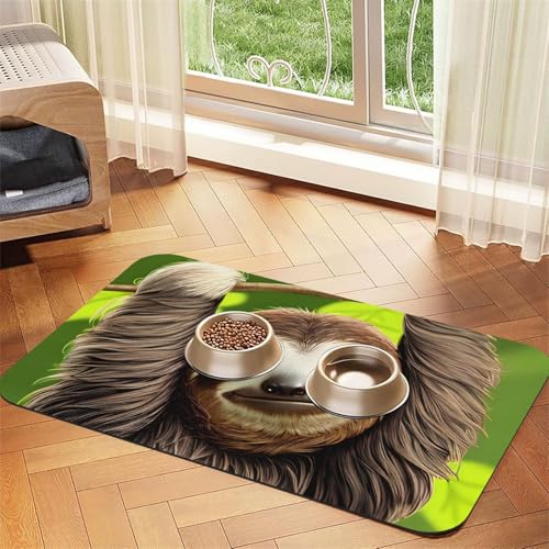 Niedliches Faultier-Haustier-Tischset, saugfähig, Leder, 30 x 45 cm, schönes Design, Katzen- und Hundenapfmatte, tragbare Aufbewahrung Niedliches Faultier-Haustier-Tischset, saugfähig, Leder, 30 x 45 cm, schönes Design, Katzen- und Hundenapfmatte, tragbare Aufbewahrung von XZDZWK