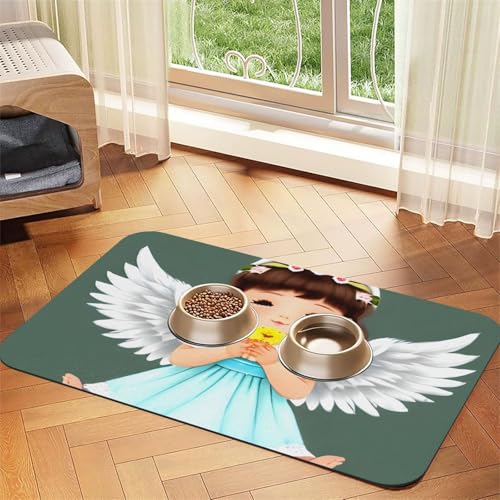 Niedliches kleines Engel-Haustier-Tischset, saugfähig, Leder, 30 x 45 cm, schönes Design, Katzen- und Hundenapfmatte, tragbare Aufbewahrung Niedliches kleines Engel-Haustier-Tischset, saugfähig, Leder, 30 x 45 cm, schönes Design, Katzen- und Hundenapfmatte, tragbare Aufbewahrung von XZDZWK