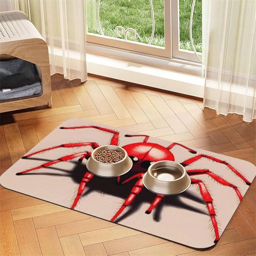 Niedliches kleines rotes Spinnen-Haustier-Platzset, saugfähig, Leder, 30 x 45 cm, schönes Design, Katzen- und Hundenapfmatte, tragbare Aufbewahrung Niedliches kleines rotes Spinnen-Haustier-Platzset, saugfähig, Leder, 30 x 45 cm, schönes Design, Katzen- und Hundenapfmatte, tragbare Aufbewahrung von XZDZWK
