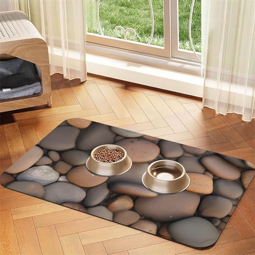 Pebbles in the beach Haustier-Tischset, saugfähig, Leder, 30 x 45 cm, schönes Design, Katzen- und Hundenapfmatte, tragbare Aufbewahrung Pebbles in the beach Haustier-Tischset, saugfähig, Leder, 30 x 45 cm, schönes Design, Katzen- und Hundenapfmatte, tragbare Aufbewahrung von XZDZWK