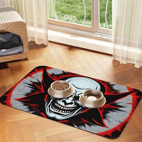 Platzdeckchen aus Leder, saugfähig, 40 x 60 cm, schönes Design, für Katzen- und Hundenapf, tragbar, Rot und Schwarz Platzdeckchen aus Leder, saugfähig, 40 x 60 cm, schönes Design, für Katzen- und Hundenapf, tragbar, Rot und Schwarz von XZDZWK