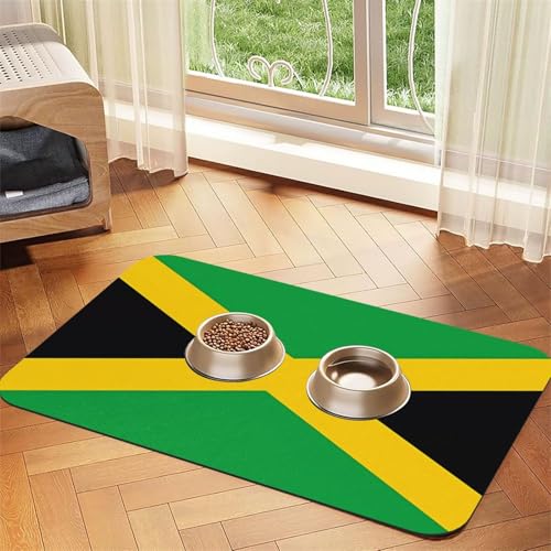 Platzdeckchen aus Leder mit Jamaika-Flagge, saugfähig, 40 x 60 cm, schönes Design, für Katzen und Hunde, tragbare Aufbewahrung Platzdeckchen aus Leder mit Jamaika-Flagge, saugfähig, 40 x 60 cm, schönes Design, für Katzen und Hunde, tragbare Aufbewahrung von XZDZWK