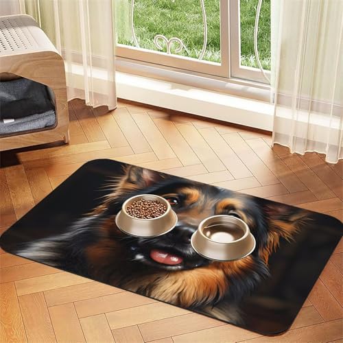Platzdeckchen aus saugfähigem Leder, Motiv: Deutscher Schäferhund, 40 x 60 cm, schönes Design, für Katzen und Hunde, tragbare Aufbewahrung Platzdeckchen aus saugfähigem Leder, Motiv: Deutscher Schäferhund, 40 x 60 cm, schönes Design, für Katzen und Hunde, tragbare Aufbewahrung von XZDZWK