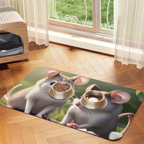 Platzdeckchen aus saugfähigem Leder, Motiv: Maus in Love, 40 x 60 cm, schönes Design, für Katzen und Hunde, tragbare Aufbewahrung Platzdeckchen aus saugfähigem Leder, Motiv: Maus in Love, 40 x 60 cm, schönes Design, für Katzen und Hunde, tragbare Aufbewahrung von XZDZWK