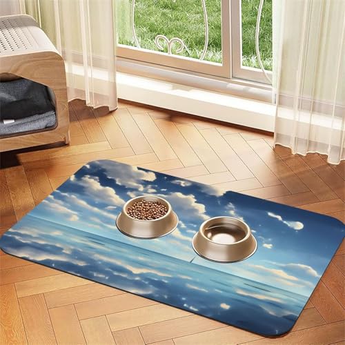 Platzdeckchen für Haustiere, saugfähig, Leder, 40 x 60 cm, schönes Design, Katzen- und Hundenapfmatte, tragbare Aufbewahrung, Weiß Platzdeckchen für Haustiere, saugfähig, Leder, 40 x 60 cm, schönes Design, Katzen- und Hundenapfmatte, tragbare Aufbewahrung, Weiß von XZDZWK