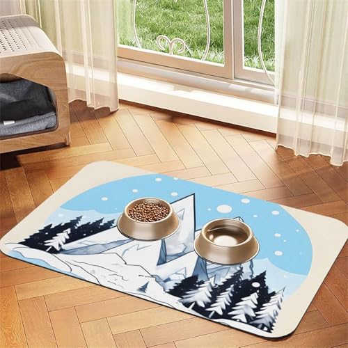 Platzdeckchen für Haustiere, saugfähig, Leder, schneebedeckte Berge, 30 x 45 cm, schönes Design, Katzen- und Hundenapfmatte, tragbare Aufbewahrung Platzdeckchen für Haustiere, saugfähig, Leder, schneebedeckte Berge, 30 x 45 cm, schönes Design, Katzen- und Hundenapfmatte, tragbare Aufbewahrung von XZDZWK