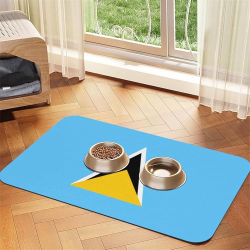Platzdeckchen mit Flagge der Heiligen Lucia, saugfähig, Leder, 30 x 45 cm, schönes Design, Katzen- und Hundenapfmatte, tragbare Aufbewahrung Platzdeckchen mit Flagge der Heiligen Lucia, saugfähig, Leder, 30 x 45 cm, schönes Design, Katzen- und Hundenapfmatte, tragbare Aufbewahrung von XZDZWK
