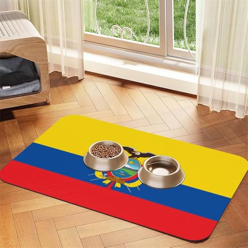 Platzdeckchen mit Flagge von Ecuador, saugfähig, Leder, 40 x 60 cm, schönes Design, Katzen- und Hundenapfmatte, tragbare Aufbewahrung Platzdeckchen mit Flagge von Ecuador, saugfähig, Leder, 40 x 60 cm, schönes Design, Katzen- und Hundenapfmatte, tragbare Aufbewahrung von XZDZWK